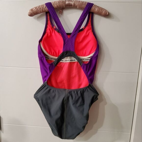 Speedo Quantum Splice One Piece Swimsuit Size 10 - Picture 3 of 9